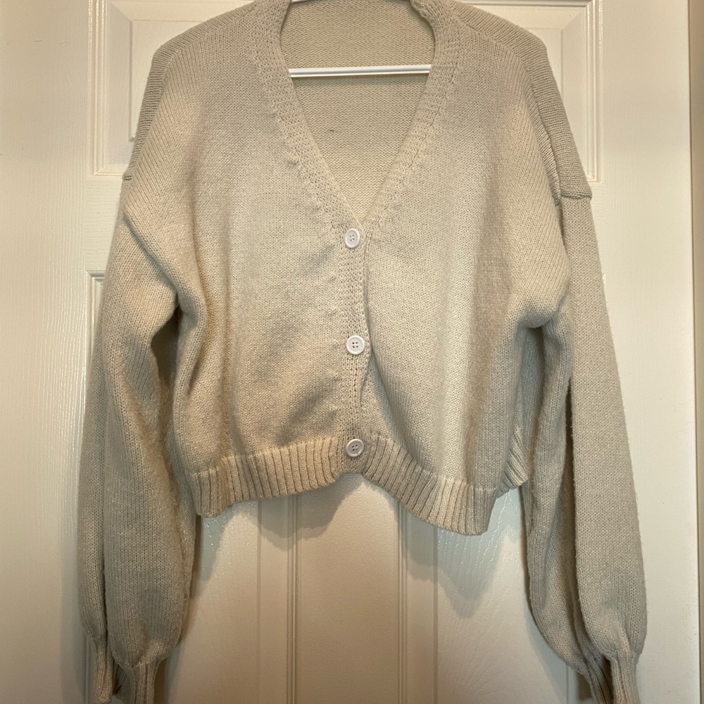 Cozy Cream Button-Up Women's Sweater